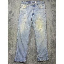 Vintage Levis Jeans Mens 33x30 Distressed Faded Light Wash Workwear Made in USA