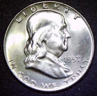 1957-D BU Uncirculated Franklin Silver Half Dollar HD17