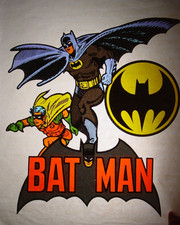 BATMAN AND ROBIN 1970's VINTAGE AMERICANA IRON ON TRANSFER -NICE, B-9