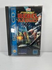 Star Wars Rebel Assault Sega CD Complete Game Disc Case Art Manual Reg Card CIB