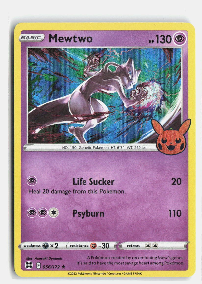 Mewtwo 056/172 Trick or Trade BOOster Holo Promo Pokemon Holo NM
