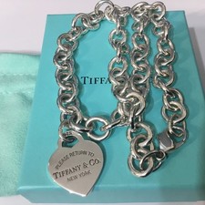Return To Tiffany & Co Heart Tag 16” Necklace Choker Sterling Silver 925 Genuine