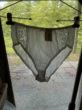 NOS w TAG Vintage Sears All Nylon Lace Hi Leg Brief Panties 7 Large White