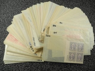 US assortment of mostly MINT NH Plate Blocks of Stamps in 160 glassines