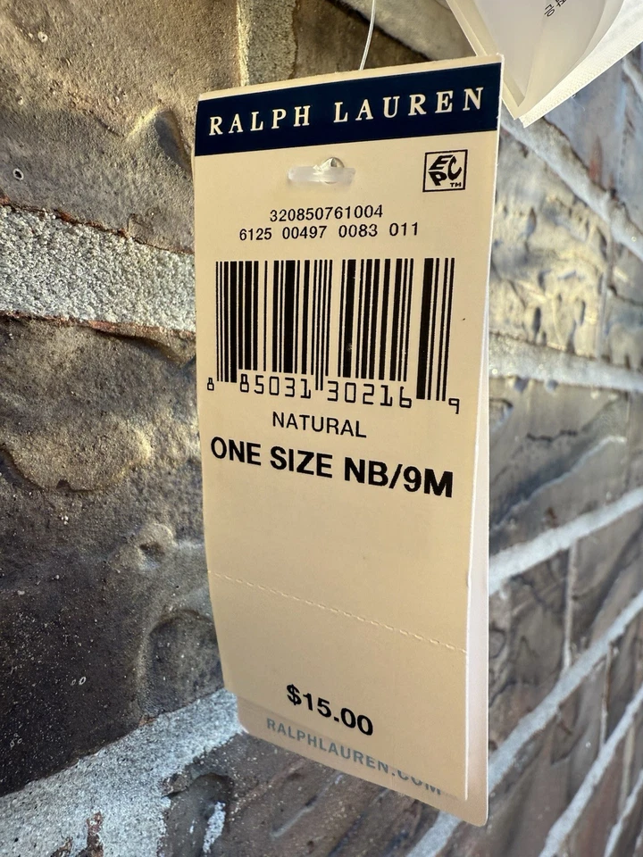 Ralph Lauren Bebé Blanco Talla Única Gorro Llegar a Casa Conjunto Regalo Niño Niña Nuevo con Etiquetas Foto 3 de 4