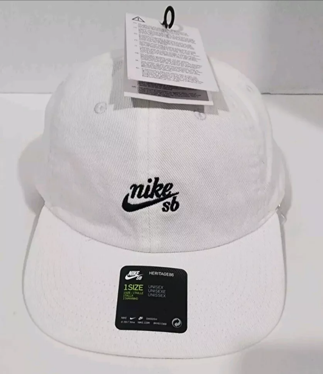 Nike SB Heritage 86 Hat Cap Adjustable Strap back Unisex White CI4464 100