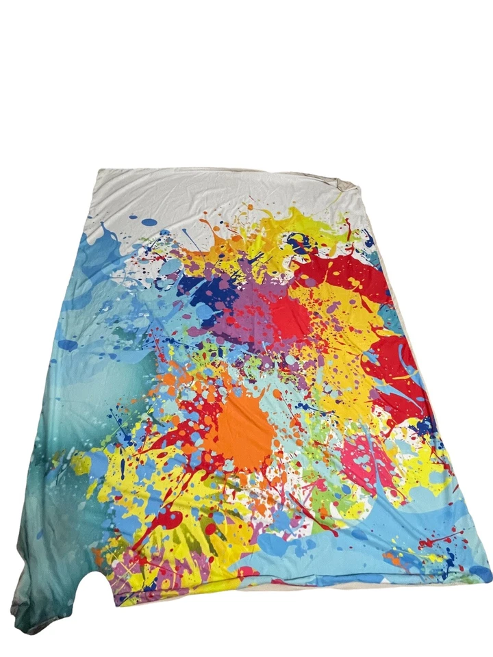 Funda nórdica edredón gráfico brillante abstracto doble 68x88 pulgadas rosa lima amarillo rojo Foto 4 de 4