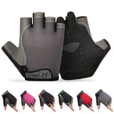 Fitness Half Finger Anti-slip Gloves Mens Womens Gloves Yoga Running Trainning