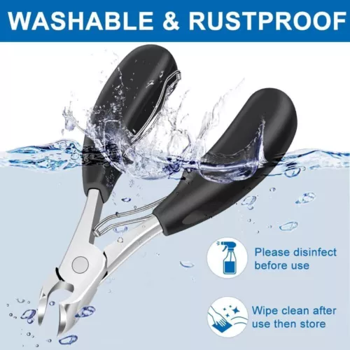 Nail Scissor Toenail Clipper Thick Ingrown Toe Nail Heavy Duty Precision BLACK - Bild 12 von 15