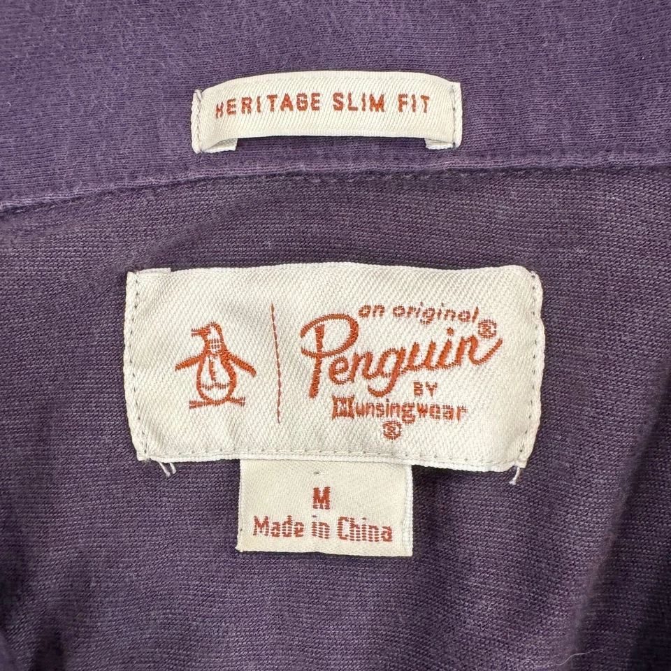 Camisa Polo Penguin Para Mujer Mediana Heritage Calce Ajustado Púrpura Informal Top Golf Foto 4 de 4