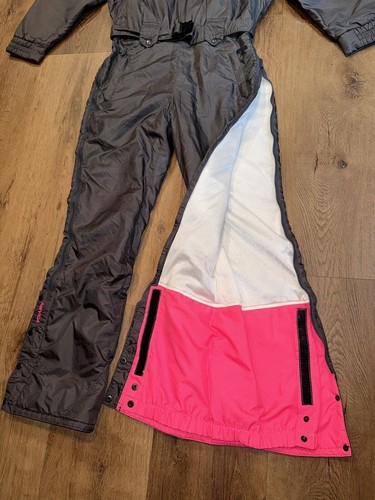 Vtg Nevica Ski Suit One Piece Snowsuit Snow Bib Apres Full Zip 1980s Womens 10 - Picture 18 of 24