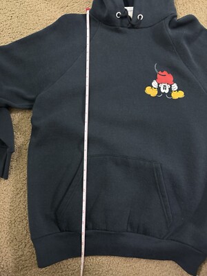 Vtg Disney Mickey Mouse 90s Hoodie Sweatshirt Pullover Black Funny