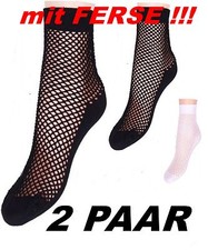 2 PAAR!! Netz-Socken mit VERSTÄRKUNG FERSE Mikrofaser SCHWARZ oder WEIß Socken