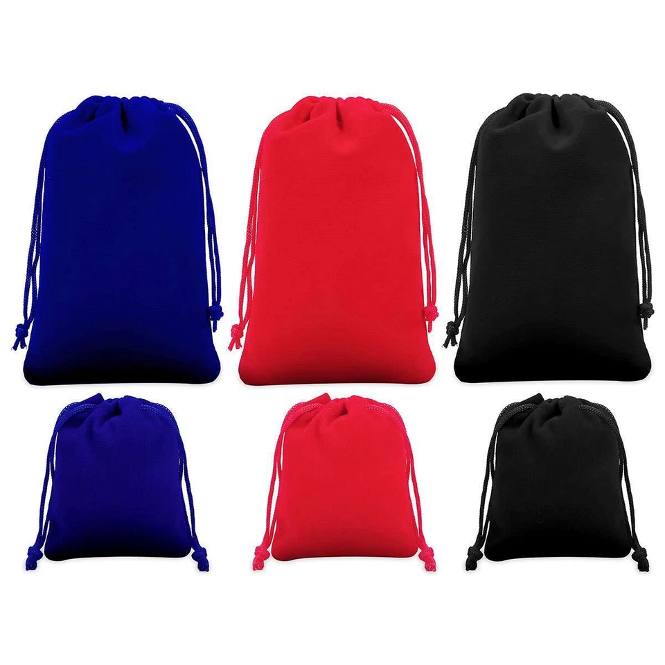 25/50Pcs Velvet Drawstring Gift Pouches Ring Jewelry Bag 2.8*3.5in/3.9*5.9in - Image 2 of 4