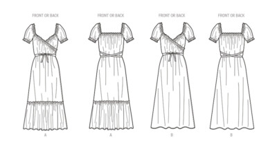 knee length dresses for ladies Peasant Dress Sewing Pattern