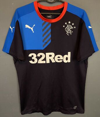 MEN PUMA GLASGOW RANGERS 2015/2016 TRAINING SOCCER FOOTBALL SHIRT JERSEY SIZE M