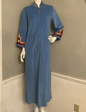 Vintage NWT Retro 60s Robe Half Zip House Coat Kaftan Mid Mod Groovy Size Small