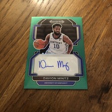 davion mintz 2022 Panini Prizm Green Prizm Autograph Rookie Auto RC