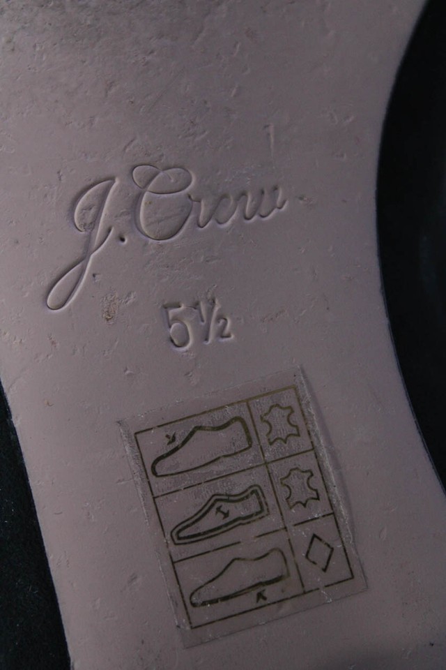 J Crew Womens Suede Pointed Toe Flat Heel Flats Shoes Black Size 5.5US