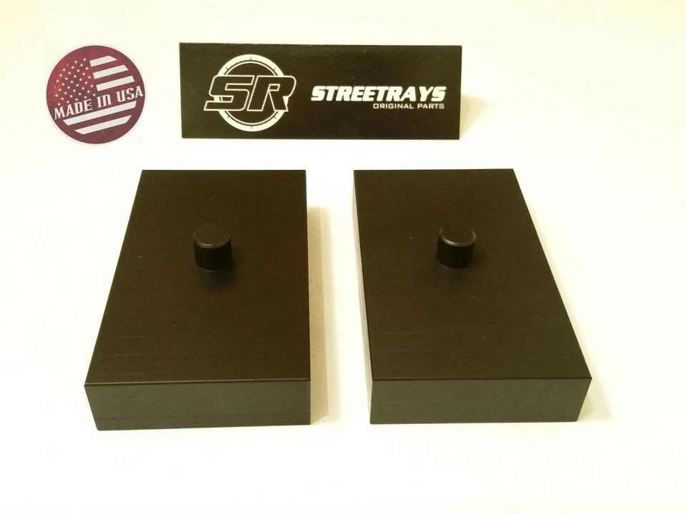 [SR] PARA Chevy GMC C1500 K1500 Suburban y RAM 4x4 1" Kit de bloques de elevación trasera NEGRO Foto 2 de 2