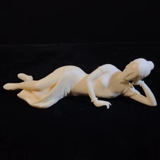 Tagua Nut Carving Sleeping Beauty Decoration Cheongsam Beauty Crafts Gift