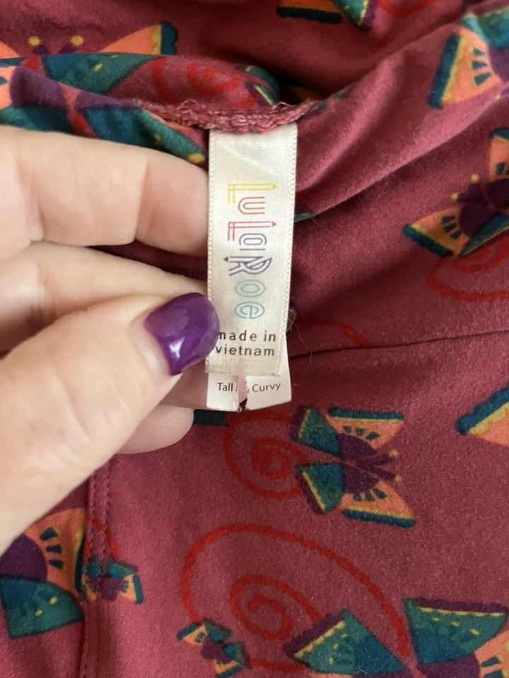 Leggings Lularoe Mariposas Multicolor Talla TC Alto y Curvilíneo Apenas Usados Unicornio Foto 3 de 4