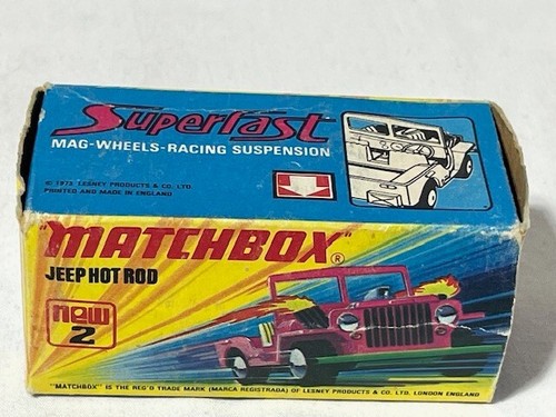 1973 Matchbox Superfast #2 Jeep Hot Rod Mag Wheel - BOX ONLY, 1/64