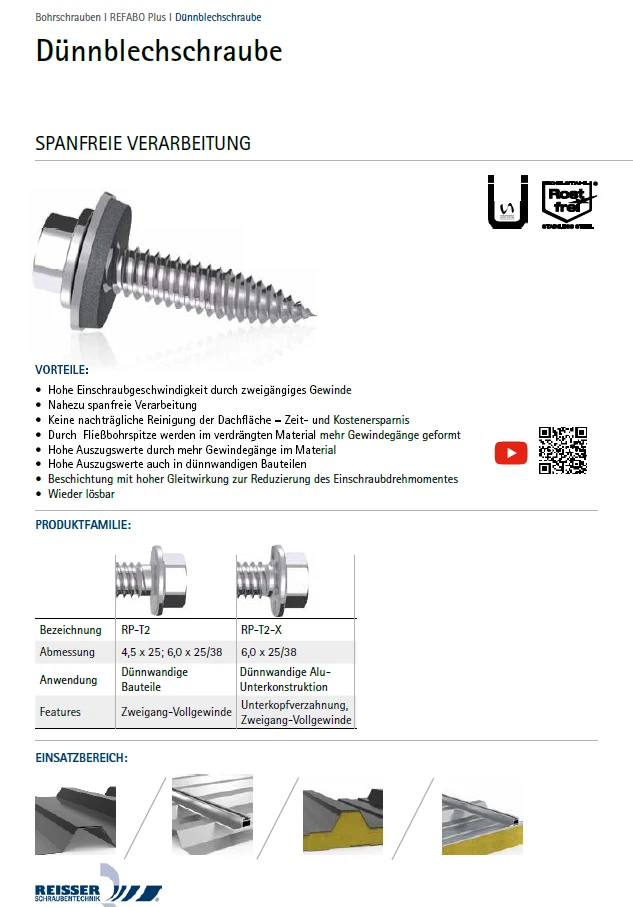 Reisser Dünnblechschraube 6,0 x 25mm oder 6,0 x 38mm Edelstahl A2 inkl. MwSt. - Bild 2 von 3