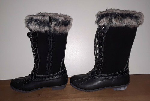 Sporto Black Suede Leather Faux Fur 