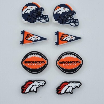 ***NFL Denver Broncos Football Team For Crocs Shoe Charms Jibbitz - 8 pieces