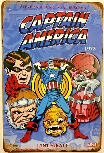 TIN SIGN 8x12 Captain America superhero Marvel comic book vintage wall door