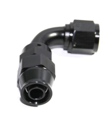 BLACK AN10 10AN AN-10 90 Degree Swivel Reusable PTFE Hose End Fitting Adapter