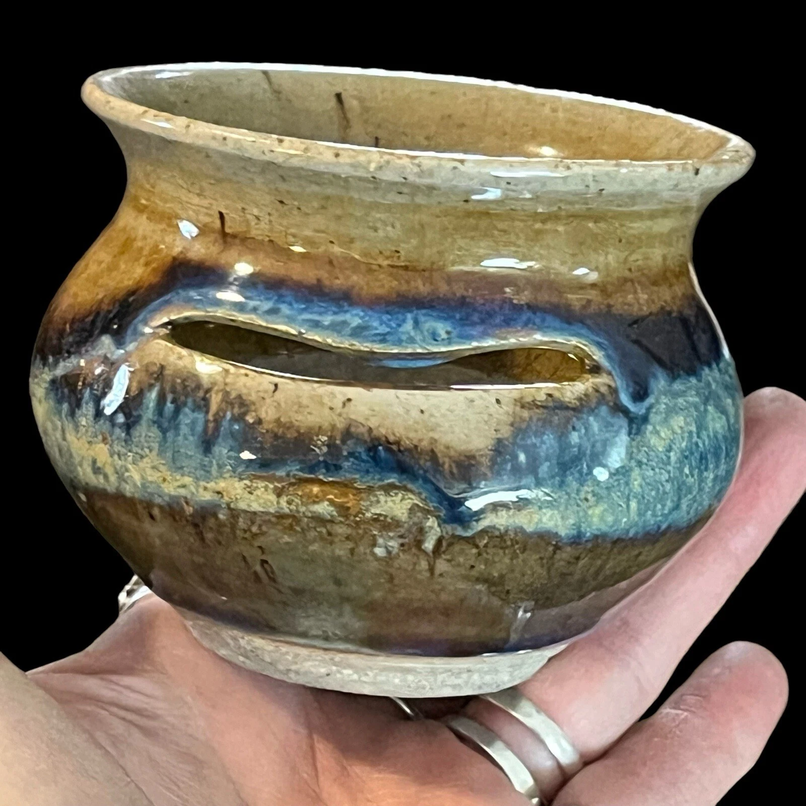 Glazed Pottery Egg, Yolk Separator kitchen Decor pottery OOAK DRIP glaze Gadget
Opens in a new windo