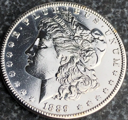 1889-P Morgan Silver Dollar Absolutely Supper Nice Fine Detail 7 Tell Feathers