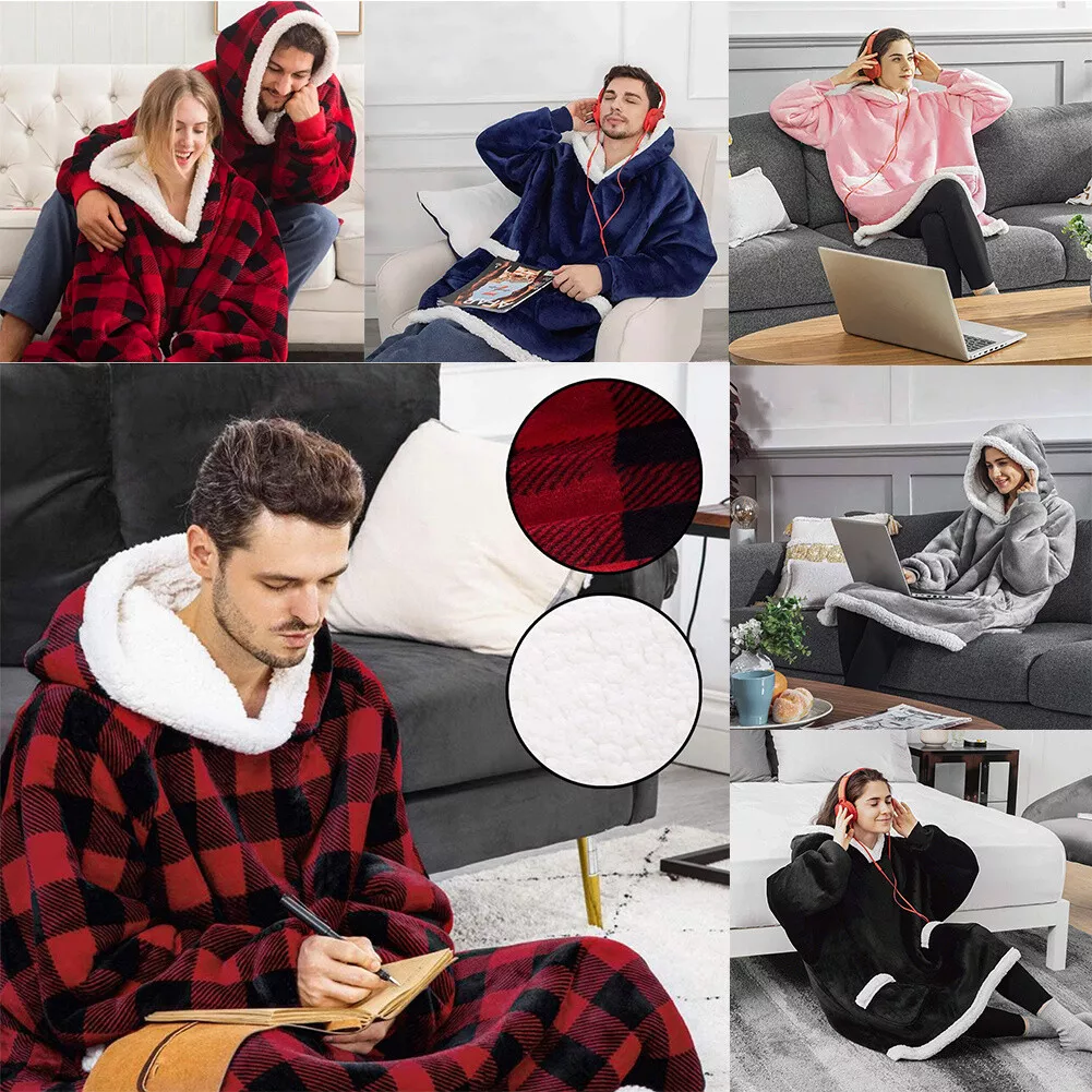 Oversized sherpa cheap hoodie blanket