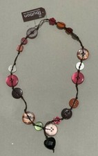 One Button Necklace - Costume Jewellery - Multi Colour Code N1203pk