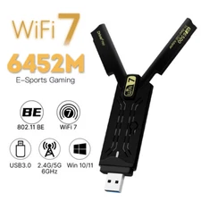 WiFi 7 USB Network Card Tri-Band BE6500 WiFi Dongles PC Wireless USB 3.0 Adapter