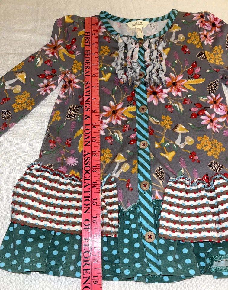 Top columpio manga larga Matilda Jane conos de pino y bayas talla 6 tejido niñas Foto 4 de 4