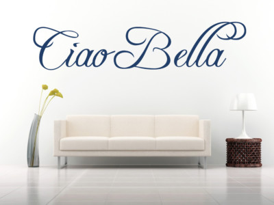 Ciao Bella Quote, Vinyl Wall Art Sticker, Aufkleber, Wandbild. Heim Wandspiegel Dekor