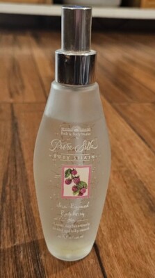 Bath And Body Works Pure Silk Sun Ripened Raspberry Splash 4.75oz Glass Bottle