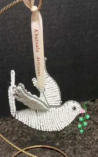 Beaded Peace Dove Ornament