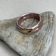 Copper Ring Large, Unique Hand Brazed And Hammered Size 11 3/4