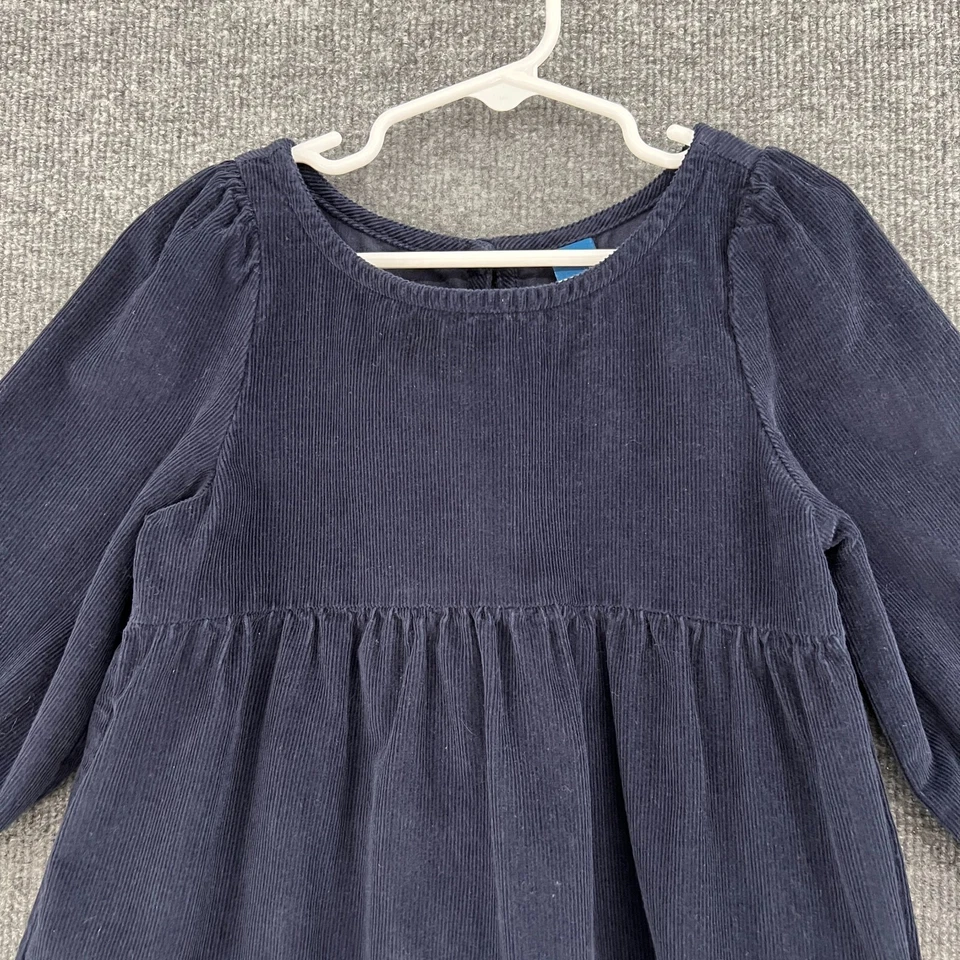 Old Navy Girls Corduroy Tiered Dress Size 5 Navy Blue Bohemian Neutral Cotton - Image 2 of 4