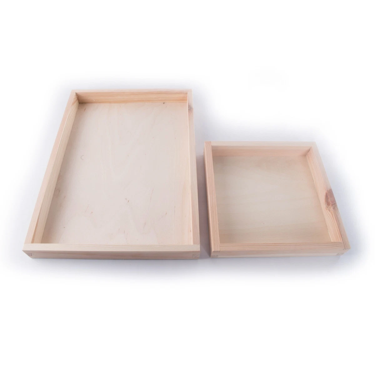 Wooden Shallow Tray Display Presentation Box Unpainted Decorative