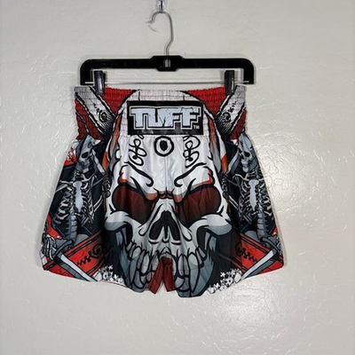 #ad Tuff Shorts Mens Medium Multicolor Skull Skeleton Muay Thai 4 Inseam Gym MMA $25.00
