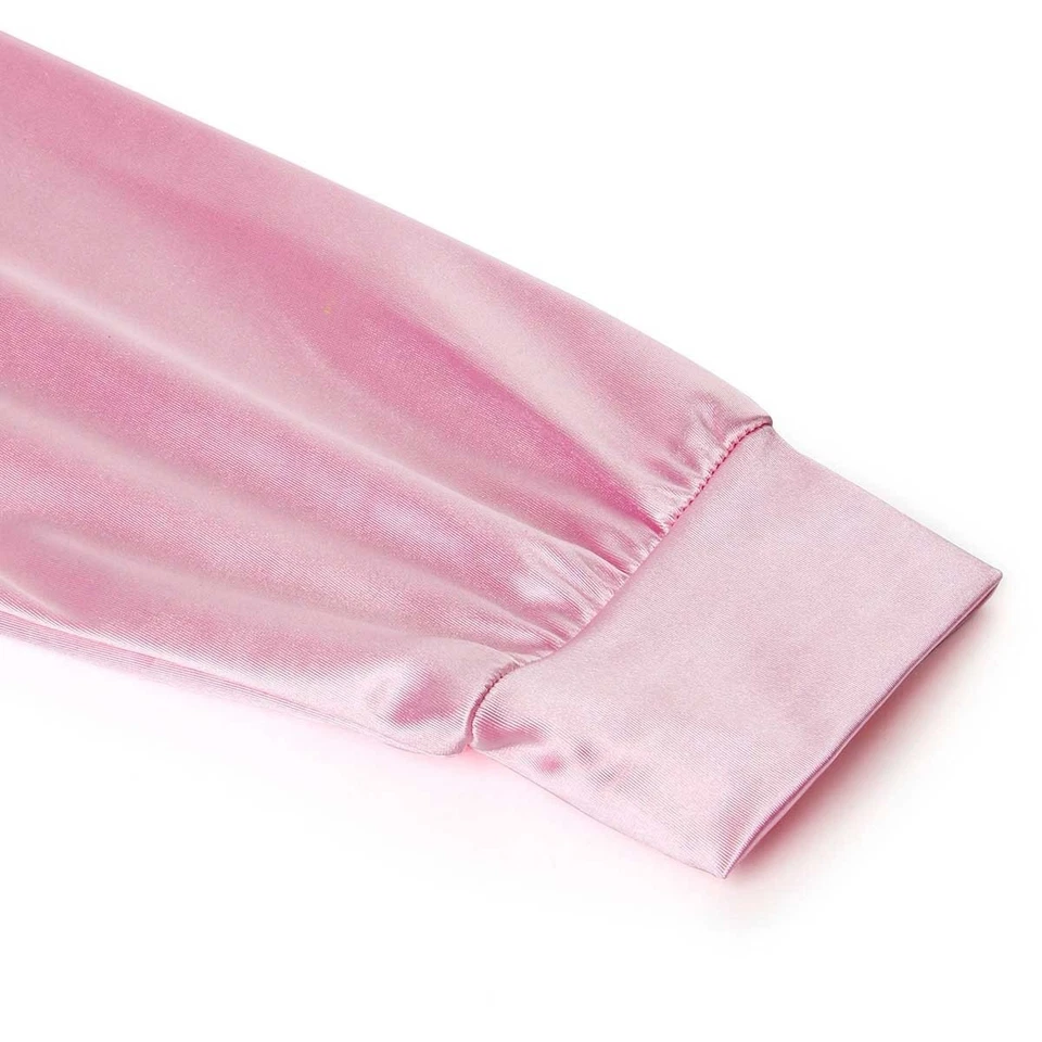 Chaqueta de mujer rosa satinado grasa años 50 con bufanda de lunares talla mediana Foto 3 de 4