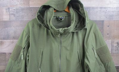 Condor Summit Zero Jacket Mens Large Green Softshell Windbreaker Hooded 609