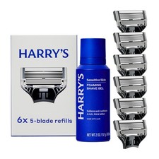 Mens shaving kit razor refill gel set