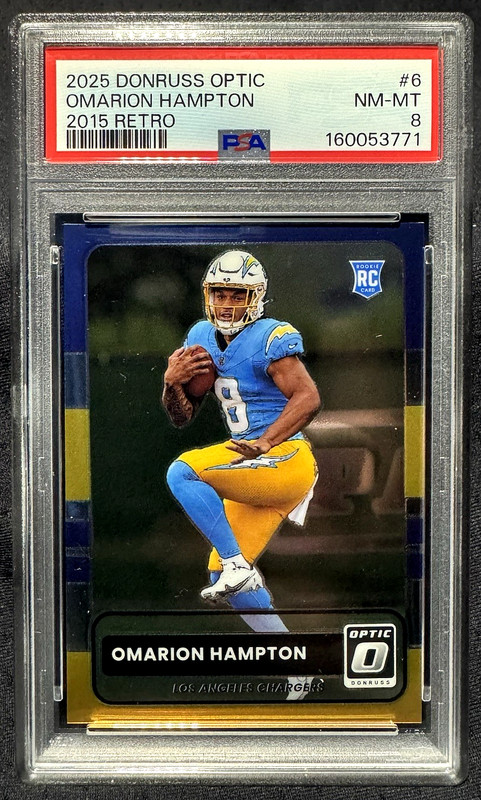 Omarion Hampton - 2025 Donruss Optic - 2015 Retro - RC - PSA 8 - Chargers