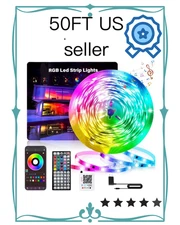 50 Ft LED Strip Lights, Smart Light with App Remote Control, RGB LED 1 ROLL 50ft